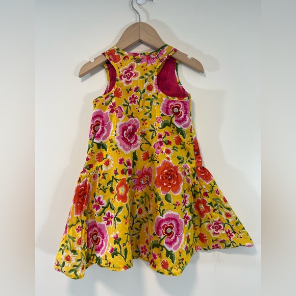Catimini Toddler Girls Yellow Floral Sleeveless dress size 3 - Picture 2 of 3